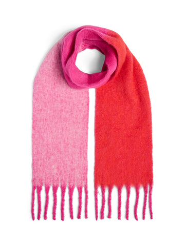 PIECES Block Colour Long Knit Scarf in Pink