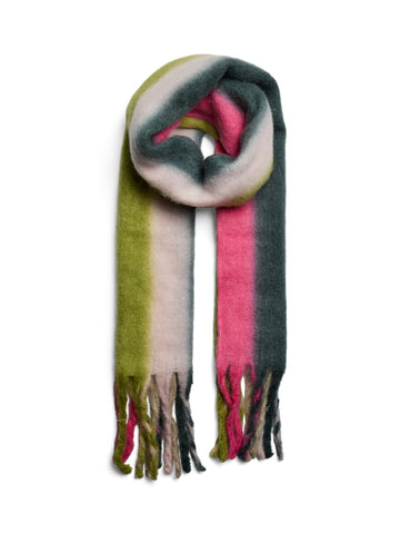 PIECES Multicoloured Striped Knit Scarf
