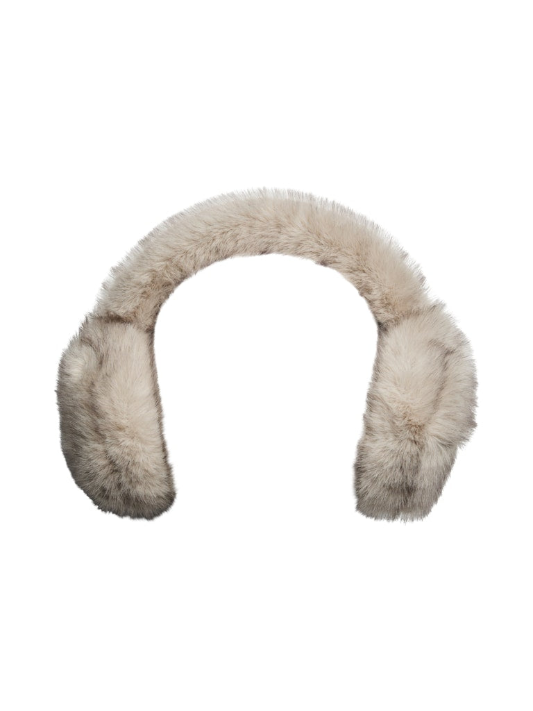 PIECES Faux Fur Earmuffs in Beige