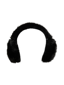 PIECES Faux Fur Earmuffs in Black