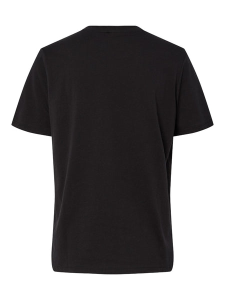 PIECES Diamante Bow T-Shirt in Black
