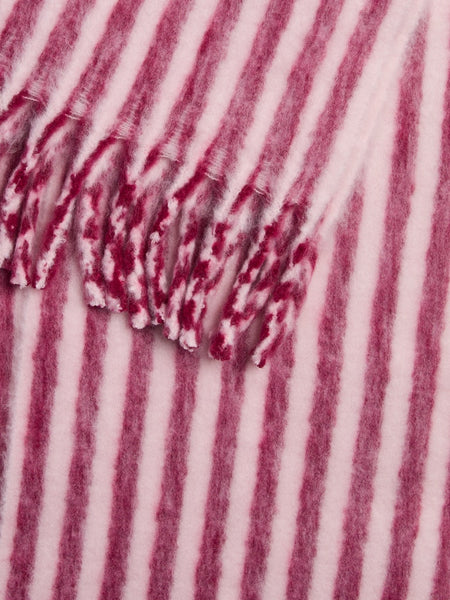 PIECES Striped Knit Scarf in Pink