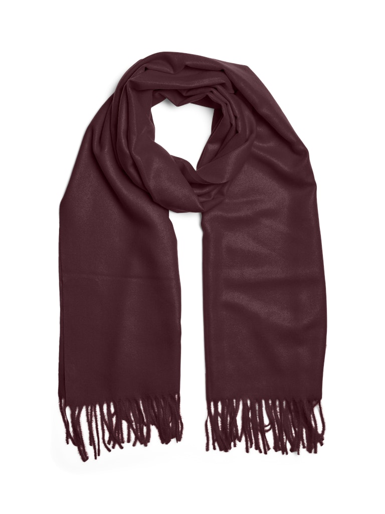 PIECES Long Knit Scarf in Burgundy