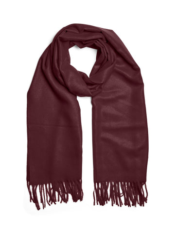 PIECES Long Knit Scarf in Burgundy