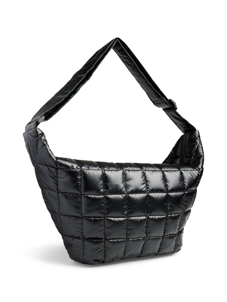 PIECES Large Coated Bum Bag in Black