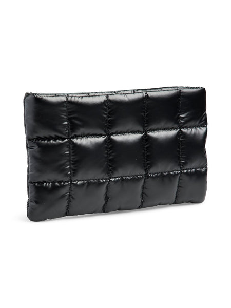 PIECES Coated Clutch Bag in Black