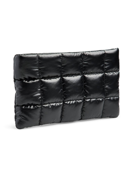 PIECES Coated Clutch Bag in Black