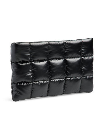 PIECES Coated Clutch Bag in Black