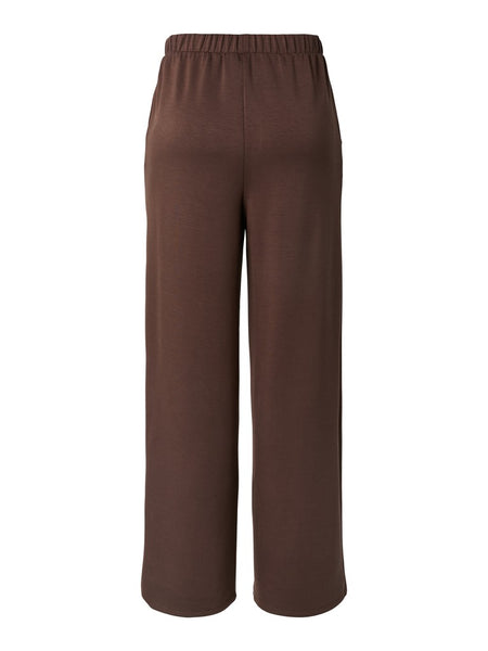 PIECES Wide Leg Scuba Joggers in Brown