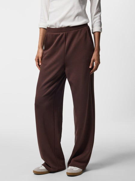 PIECES Wide Leg Scuba Joggers in Brown