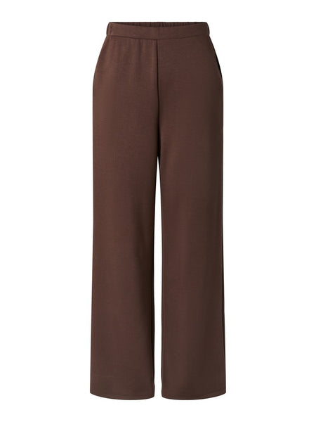 PIECES Wide Leg Scuba Joggers in Brown