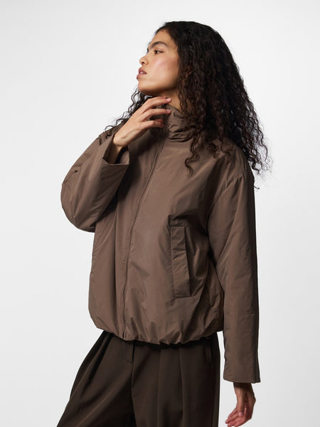 PIECES High Neck Jacket in Brown