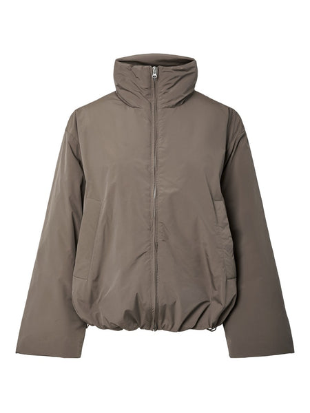 PIECES High Neck Jacket in Brown