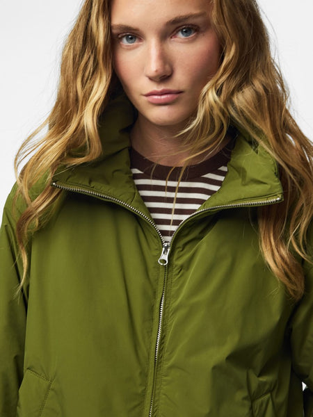 PIECES High Neck Jacket in Green
