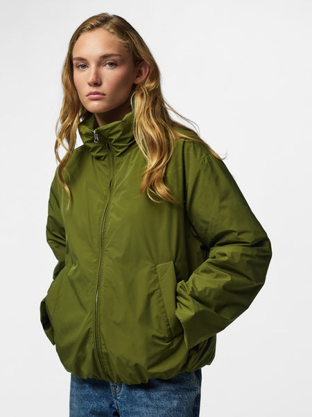 PIECES High Neck Jacket in Green