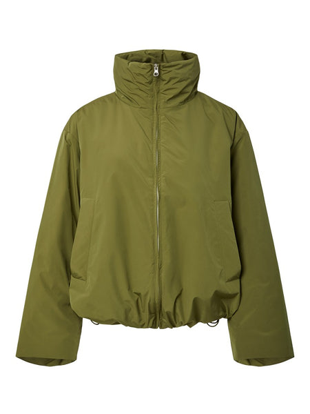 PIECES High Neck Jacket in Green