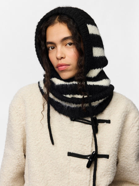 PIECES Striped Knit Balaclava