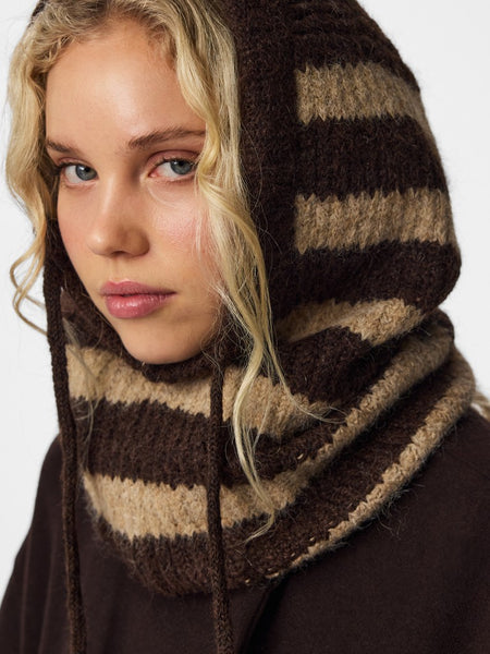 PIECES Striped Knit Balaclava