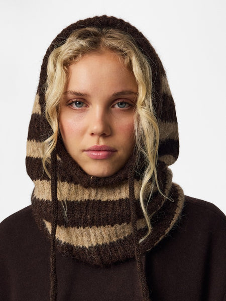 PIECES Striped Knit Balaclava