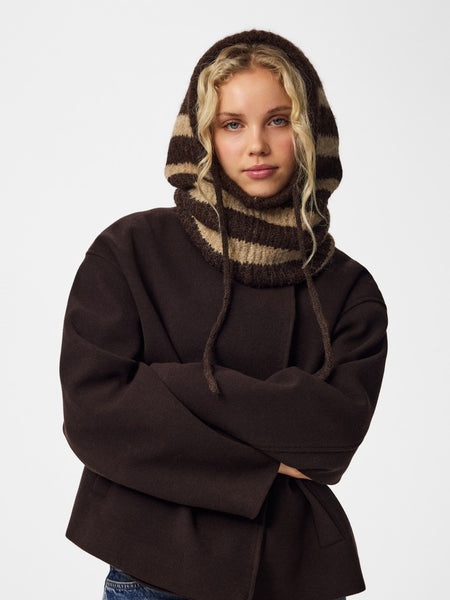 PIECES Striped Knit Balaclava