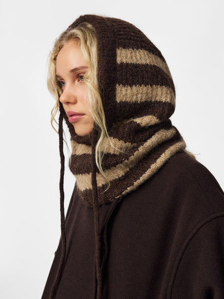 PIECES Striped Knit Balaclava