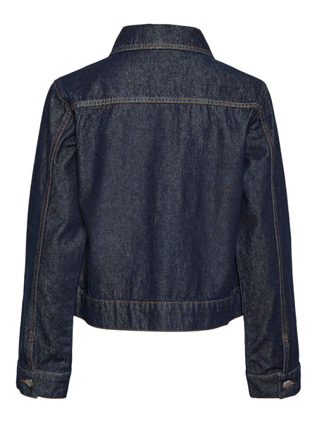 Pieces Denim Jacket in Dark Blue