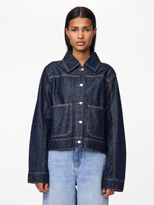 Pieces Denim Jacket in Dark Blue