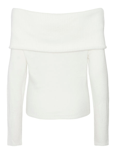 Pieces Off Shoulder Jumper in White