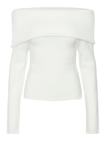 Pieces Off Shoulder Jumper in White