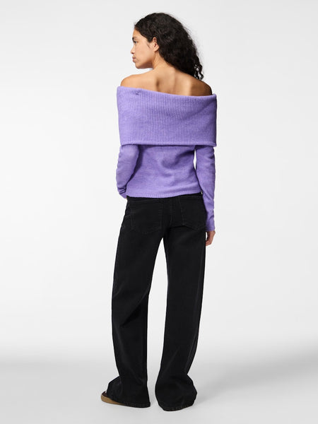 Pieces Off Shoulder Jumper in Lilac