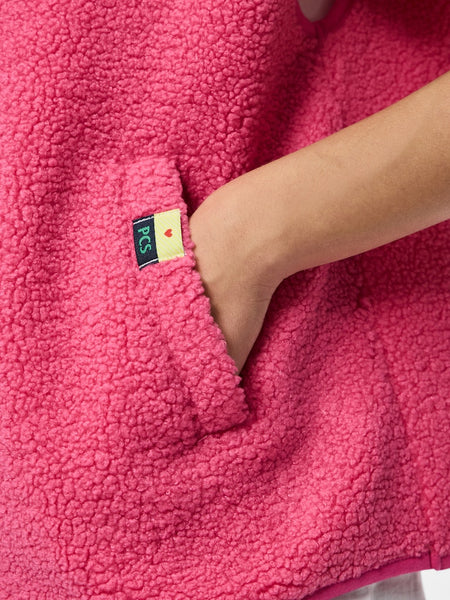 PIECES Teddy Gilet in Pink