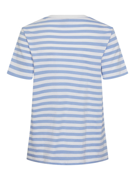 Pieces Striped T-Shirt in Blue