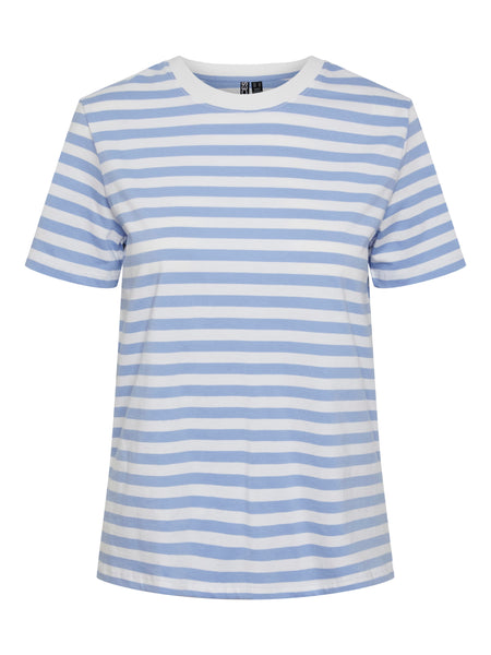 Pieces Striped T-Shirt in Blue