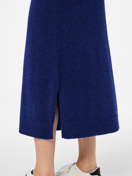 Pieces Knitted Roll Neck Midi Dress in Blue