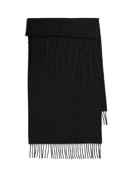 PIECES Long Knitted Scarf in Black
