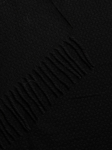 PIECES Long Knitted Scarf in Black