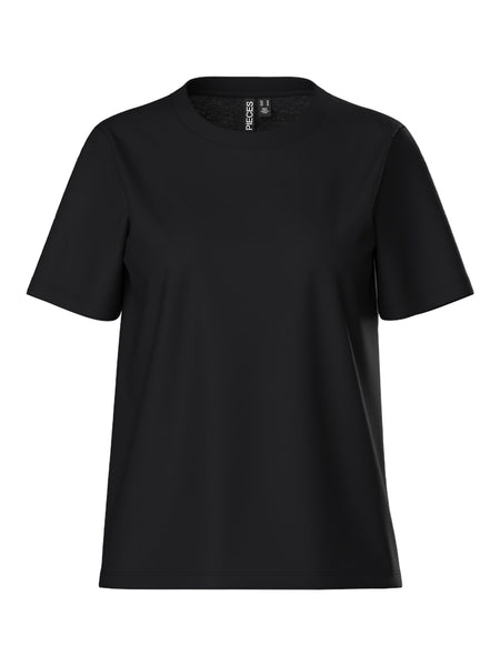 Pieces Plain T-Shirt in Black