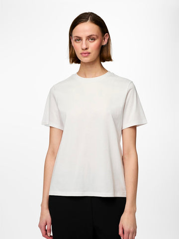 Pieces Plain T-Shirt in White