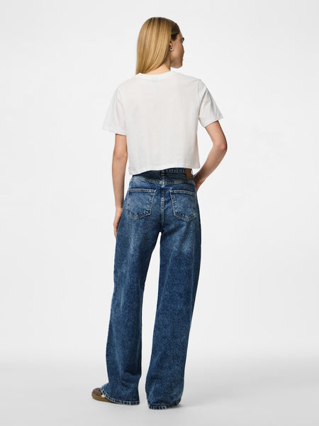 PIECES Cropped T-Shirt in White