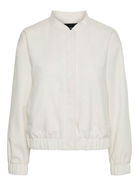 Pieces Bomber Jacket in Cream