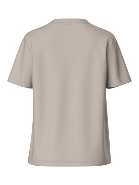 Pieces Plain T-Shirt in Beige