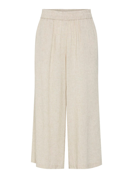 Pieces Linen Blend Culottes in Beige