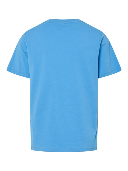 Pieces Plain T-Shirt in Azure Blue