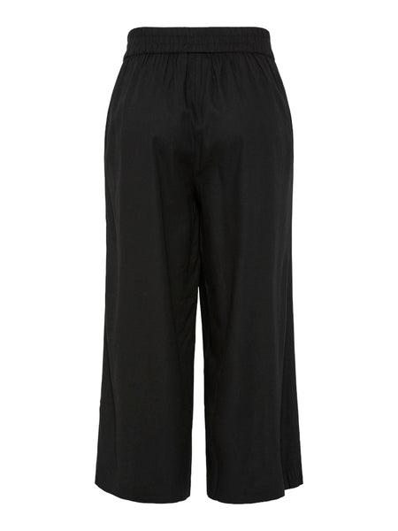 Pieces Linen Blend Culottes in Black