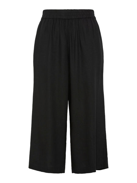 Pieces Linen Blend Culottes in Black