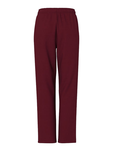PIECES Straight Leg Joggers in Burgundy
