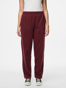 PIECES Straight Leg Joggers in Burgundy