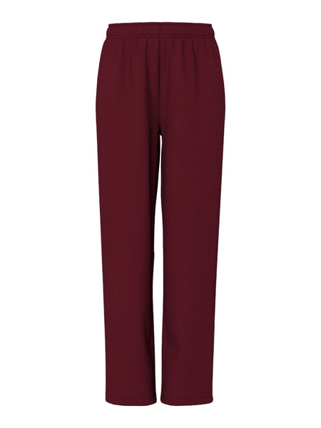 PIECES Straight Leg Joggers in Burgundy