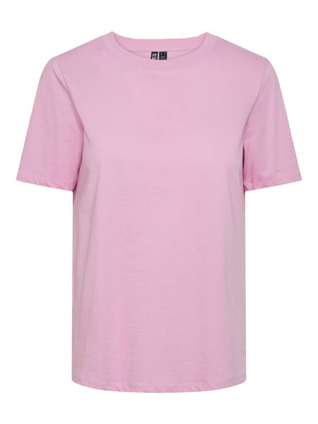 Pieces Solid Coloured T-Shirt in Pink