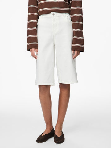 Pieces Denim Bermuda Shorts in White